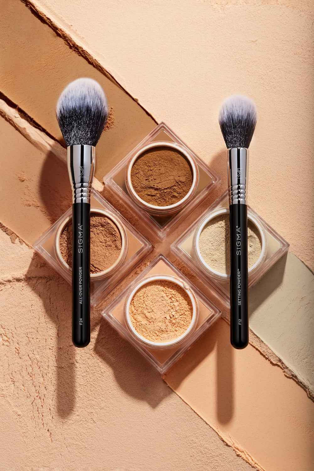Sigma Beauty F12 – poudre vegan sans cruauté pour peaux sensibles.
