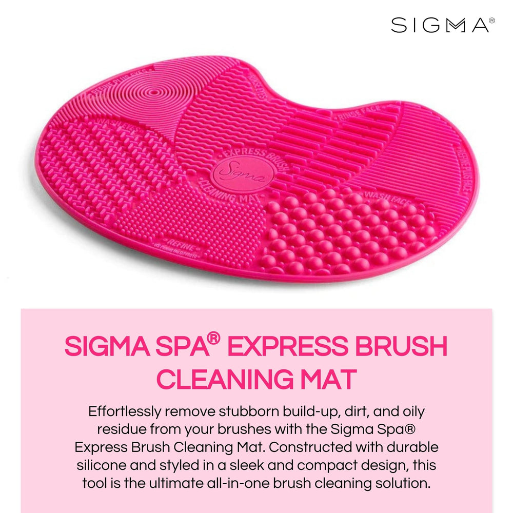 Sigma Beauty mat avec ventouse, fixation sûre pendant le nettoyage des pinceaux.