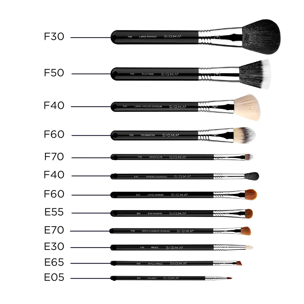 Utilisation polyvalente pour fond de teint et ombres avec les pinceaux Sigma.