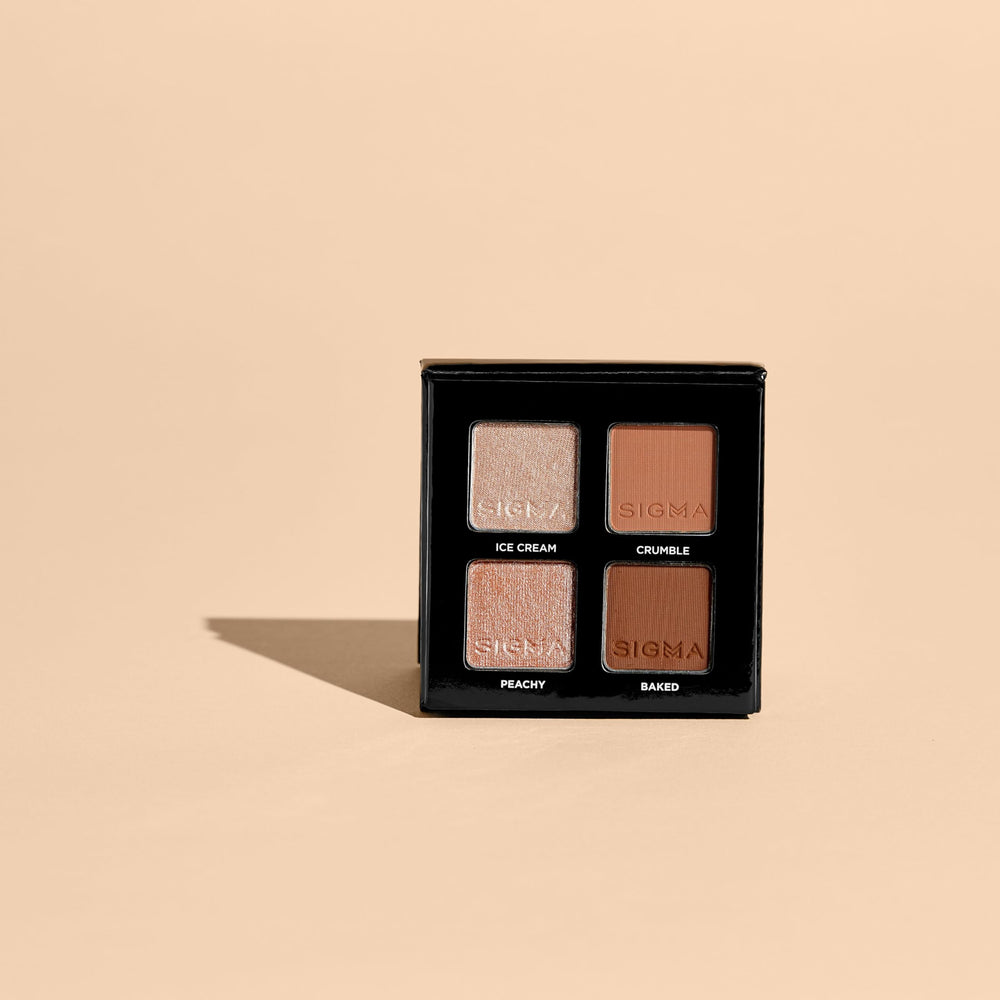 Sigma Beauty Quad – finitions satinées et métalliques pour un éclat du regard.