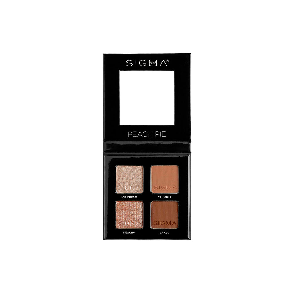 Sigma Beauty Quad – palette d ombres, aperçu des 4 teintes harmonieuses pour un regard équilibré.