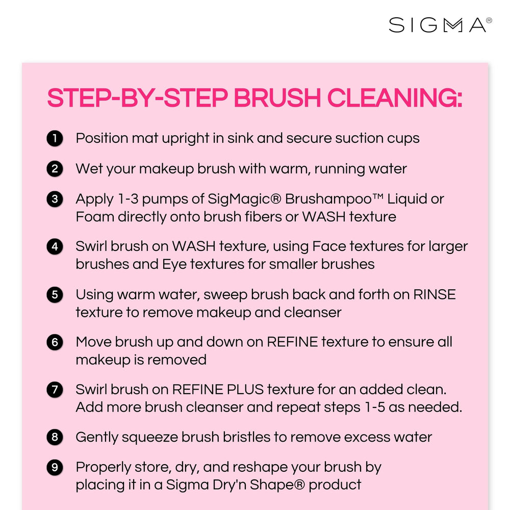 Sigma Beauty ventouse intégrée offre un nettoyage stable sur le plan de travail.