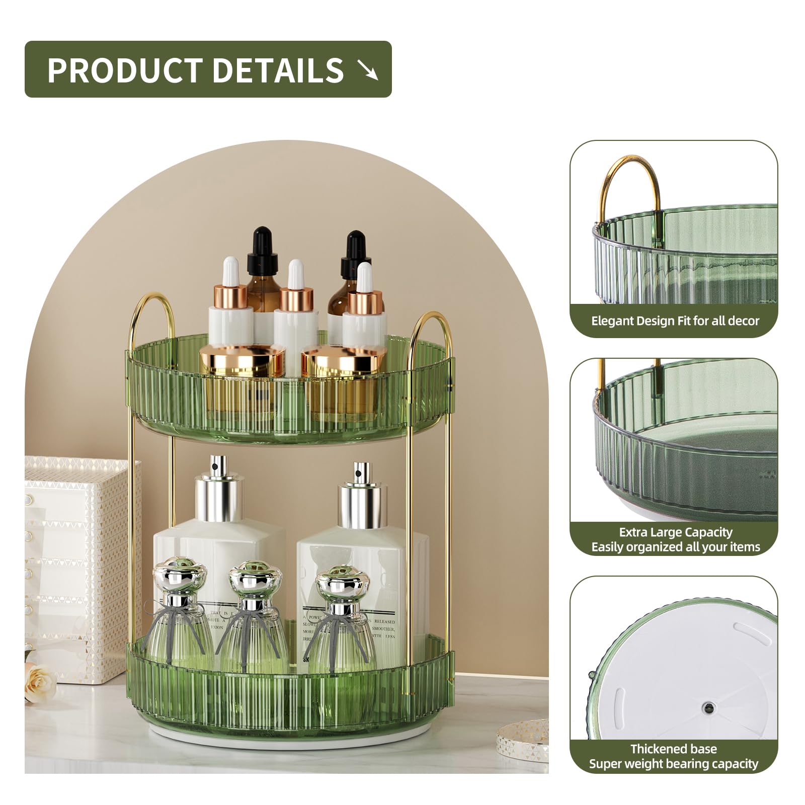 SiiMMM présentoir parfums et soins, solution polyvalente pour table de nuit.
