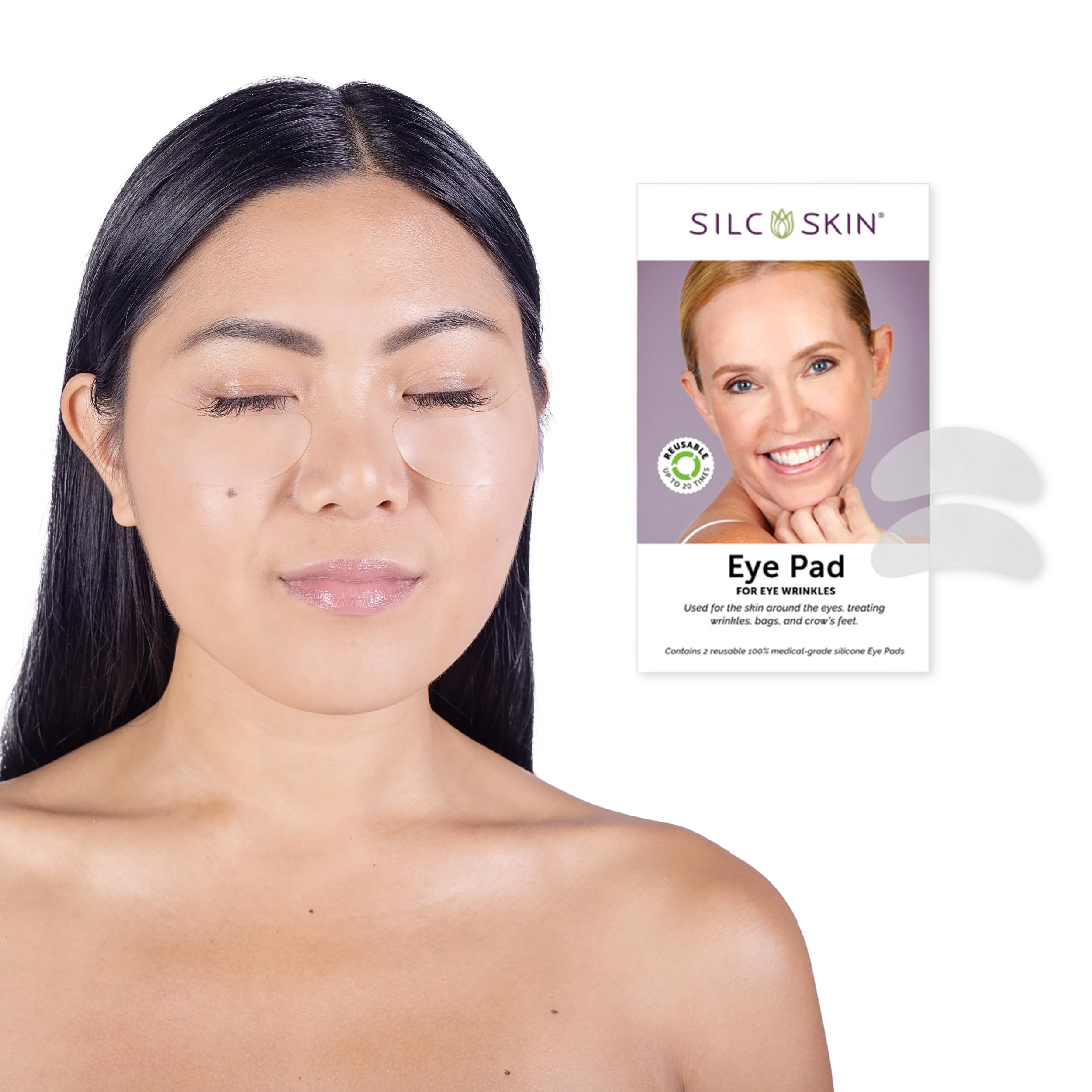 Patchs yeux Silc Skin nocturnes réutilisables pour un regard frais.