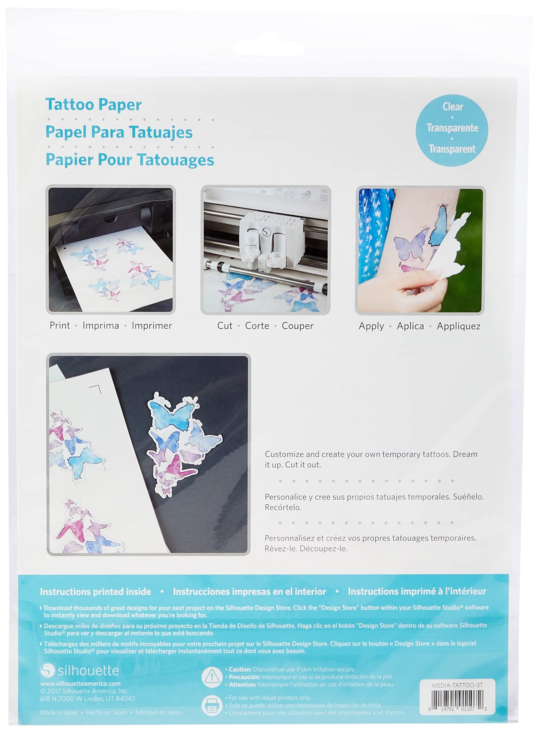 Silhouette Media-Tattoo: découpe précise grâce à la fonction impression et découpe.