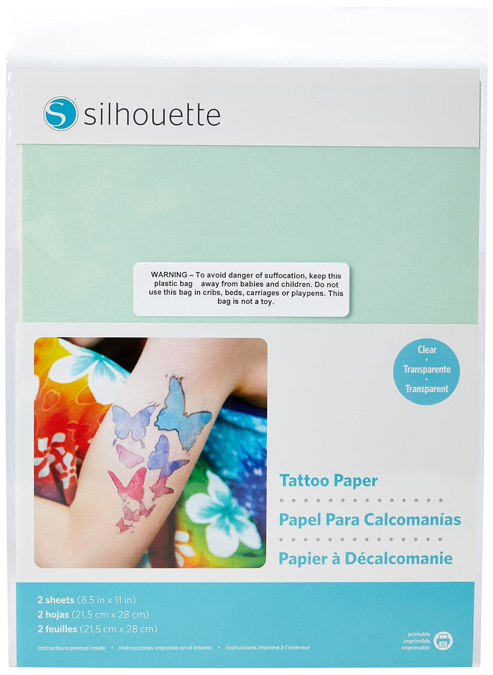 Silhouette Media-Tattoo: papier tatouage temporaire prêt à imprimer pour designs éphémères.