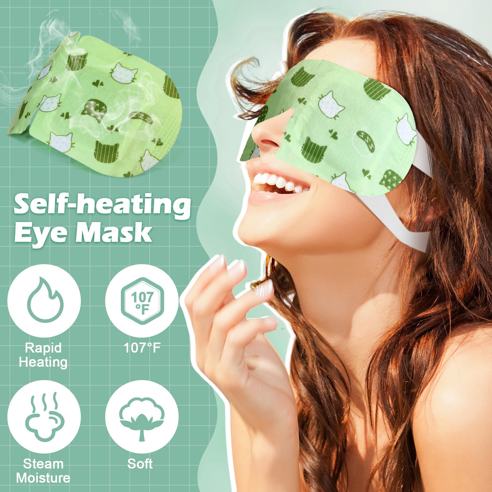 Emballage portable Silicherry, masque yeux vapeur facile à transporter.