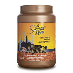 Silicon Mix Argan Marocain: bouteille d'huile hydratante, brillance et élasticité des cheveux.