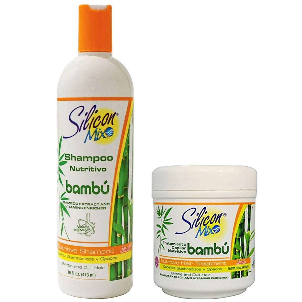 Silicon Mix Bambu Shampoing emballage, cheveux hydratés et revitalisés.