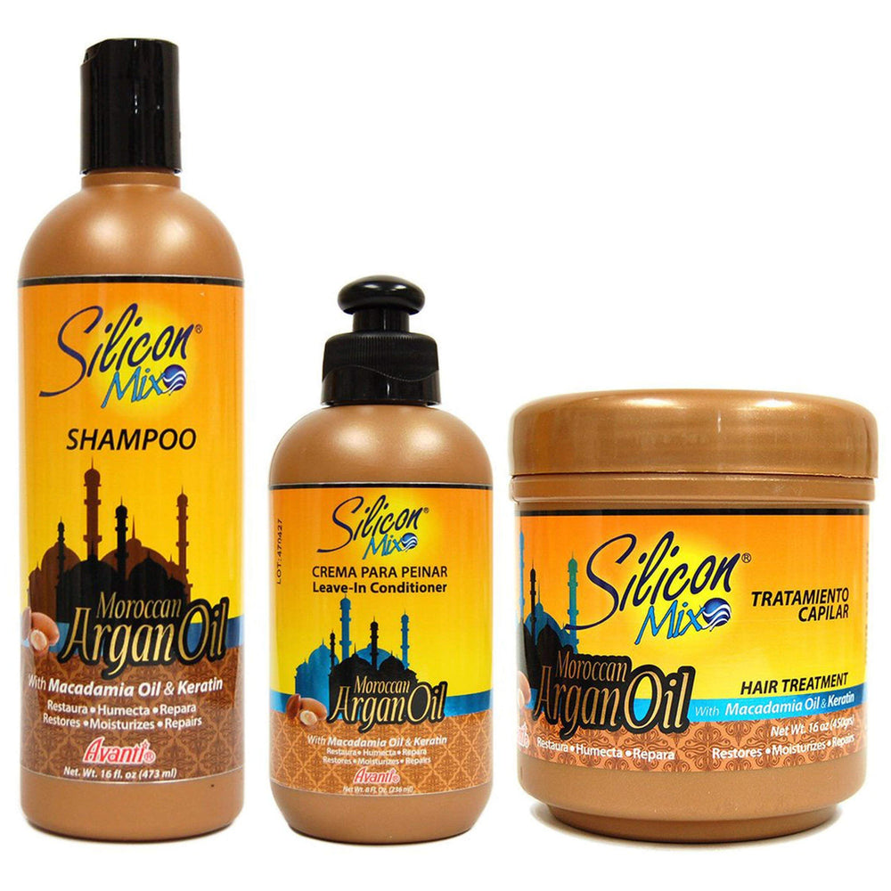 Silicon Mix huile d'argan marocain 3 en 1 – flacon nourrissant les cheveux secs