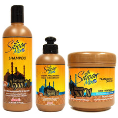 Silicon Mix huile d'argan marocain 3 en 1 – flacon nourrissant les cheveux secs