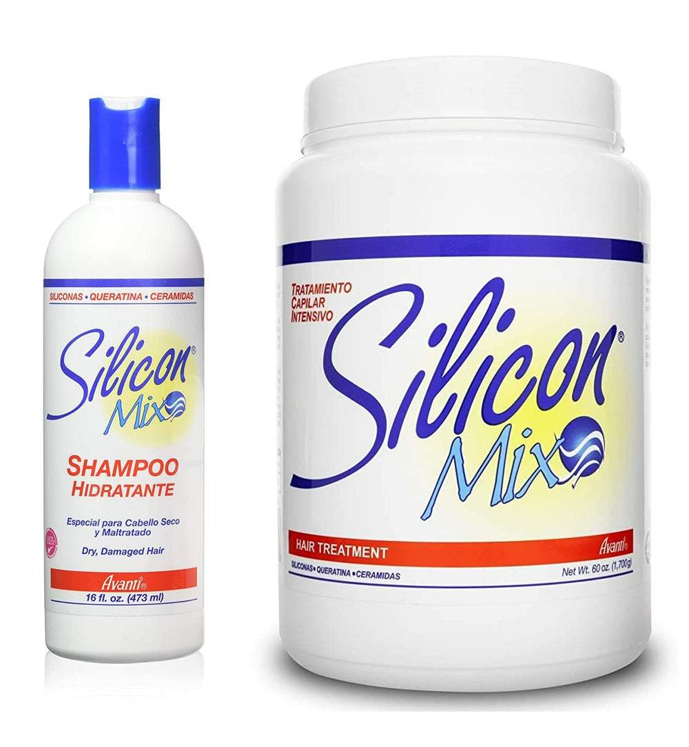 Shampoing hydratant Silicon Mix – bouteille, hydratation douce et démêlage facilité.