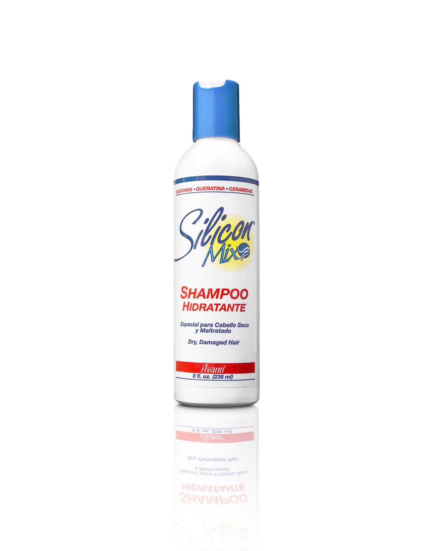 Shampooing Silicon Mix Hydratant, bouteille 8oz, hydratation quotidienne et démêlage facilité.