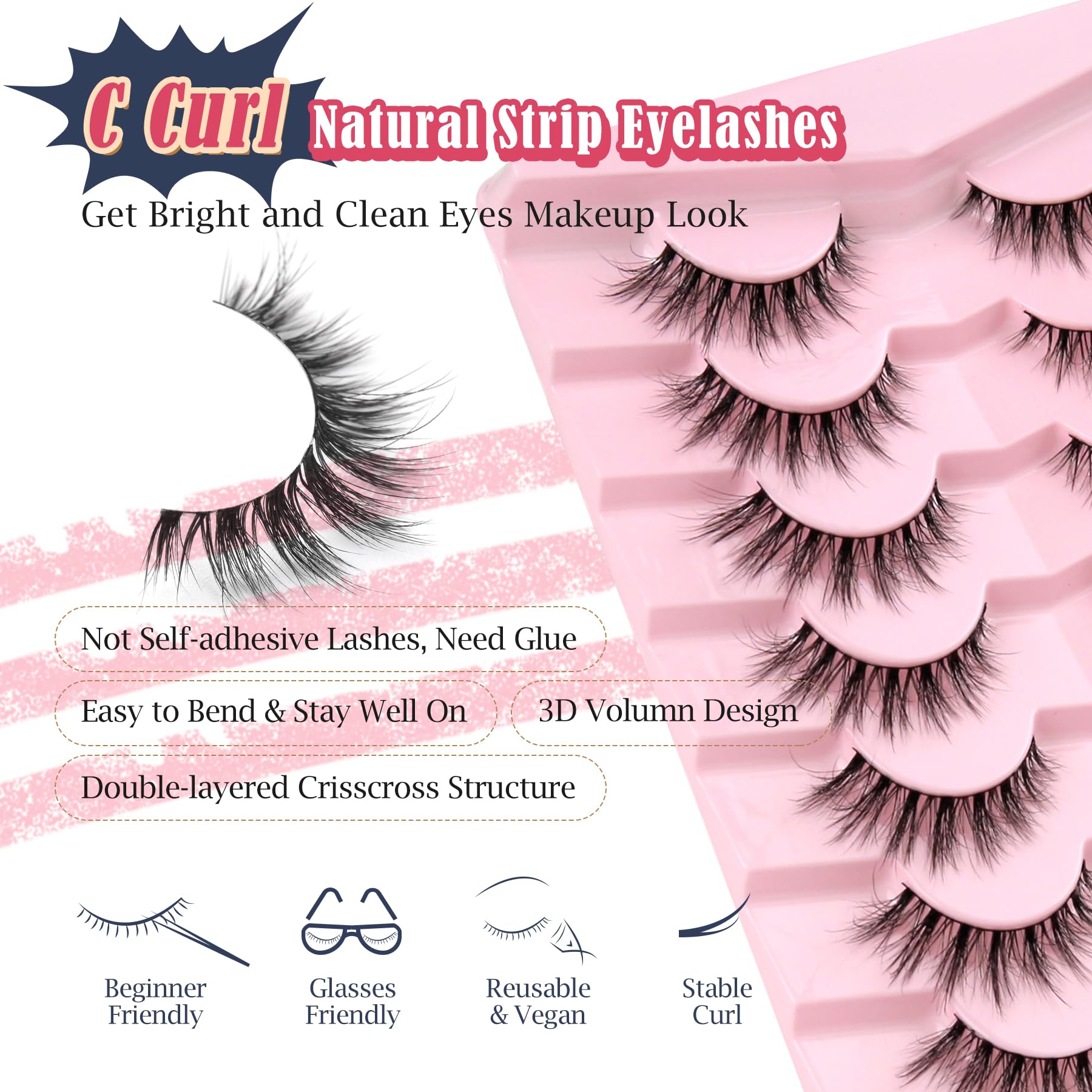 Siligli cils 3D volume, regard naturel et volumineux.