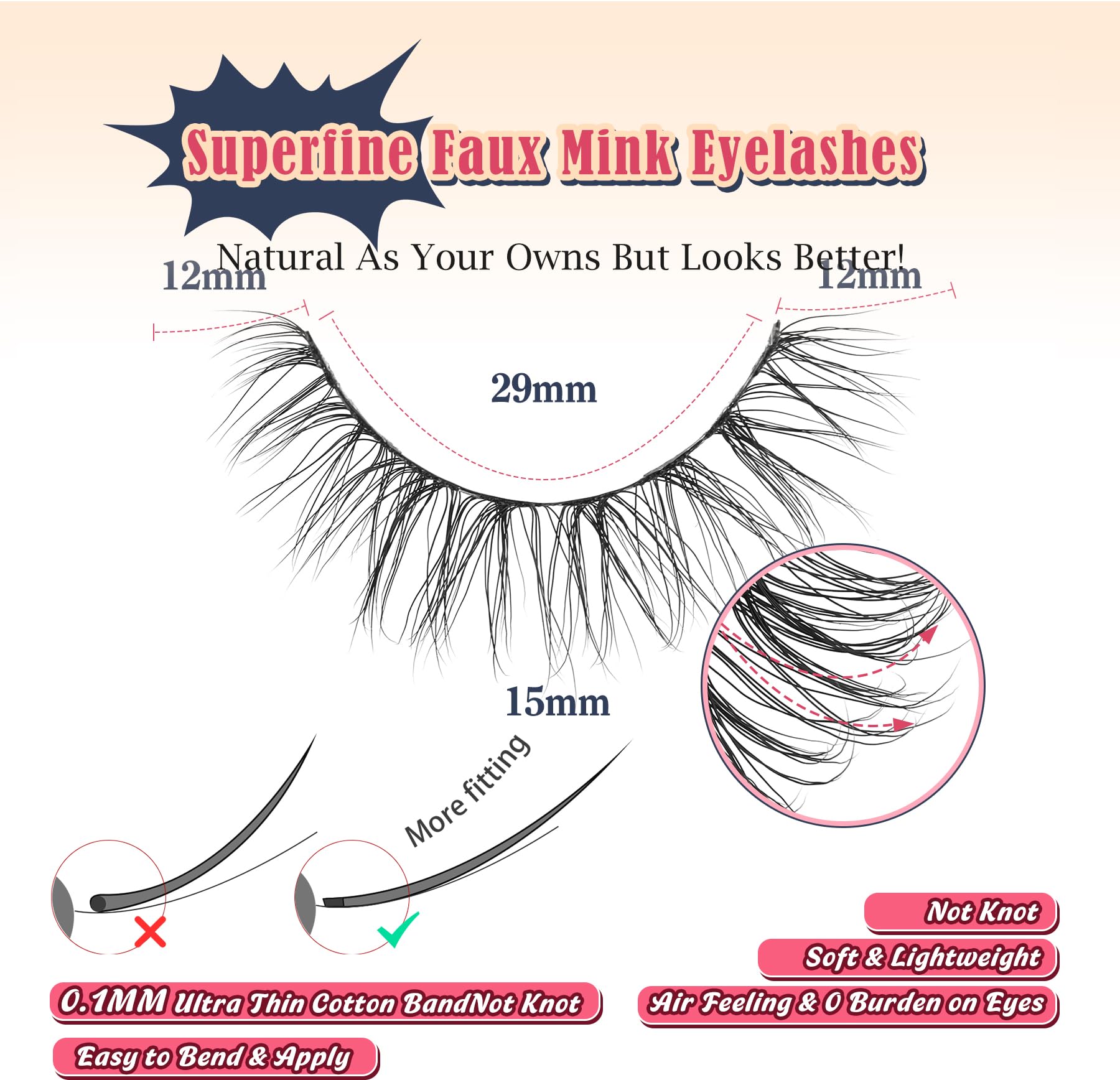 Cils Siligli bande plate 0,1 mm pour fini naturel et pose facile