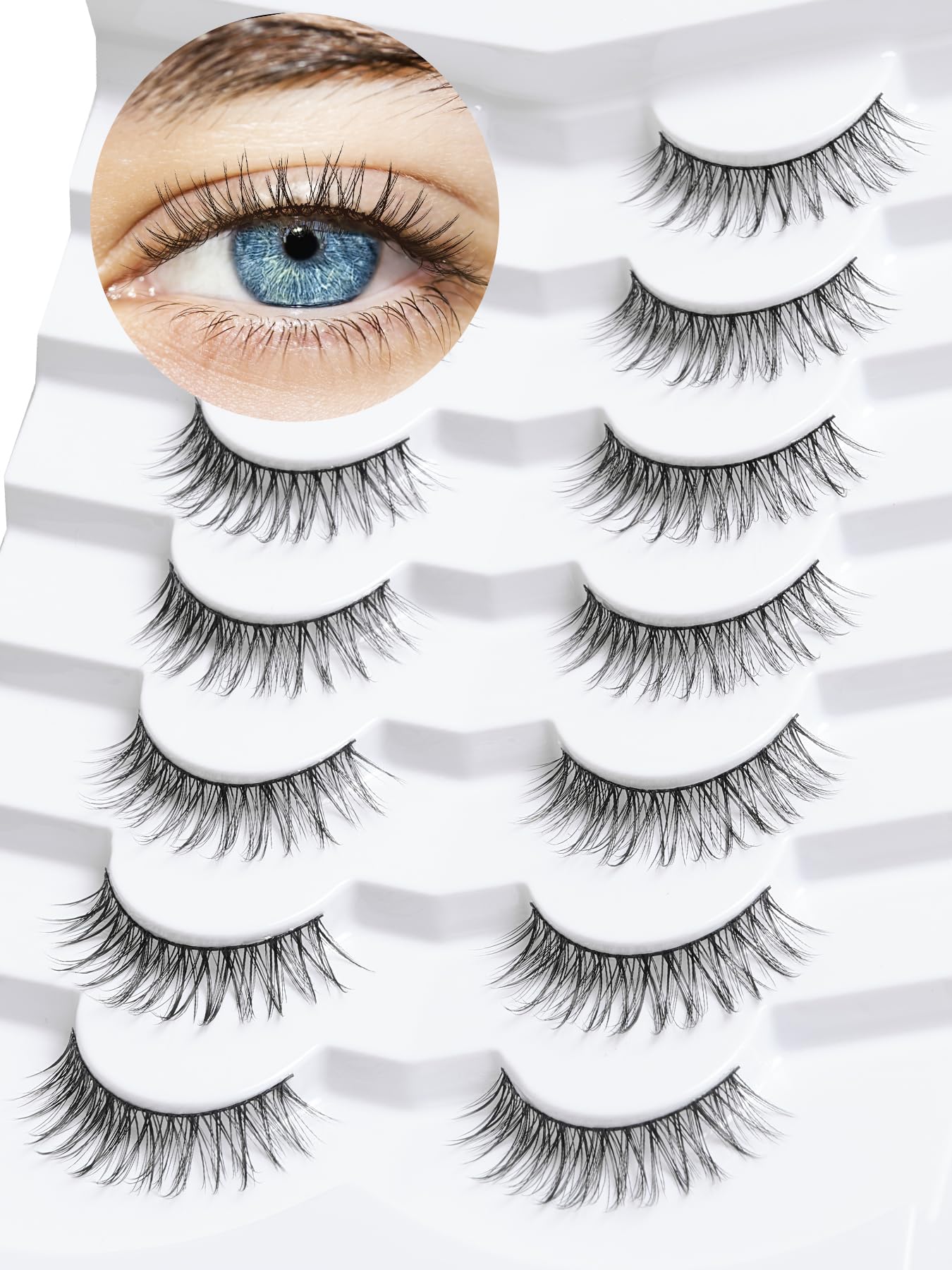 Siligli Faux Cils Regard Naturel 10mm: regard éclairé et naturel au quotidien.
