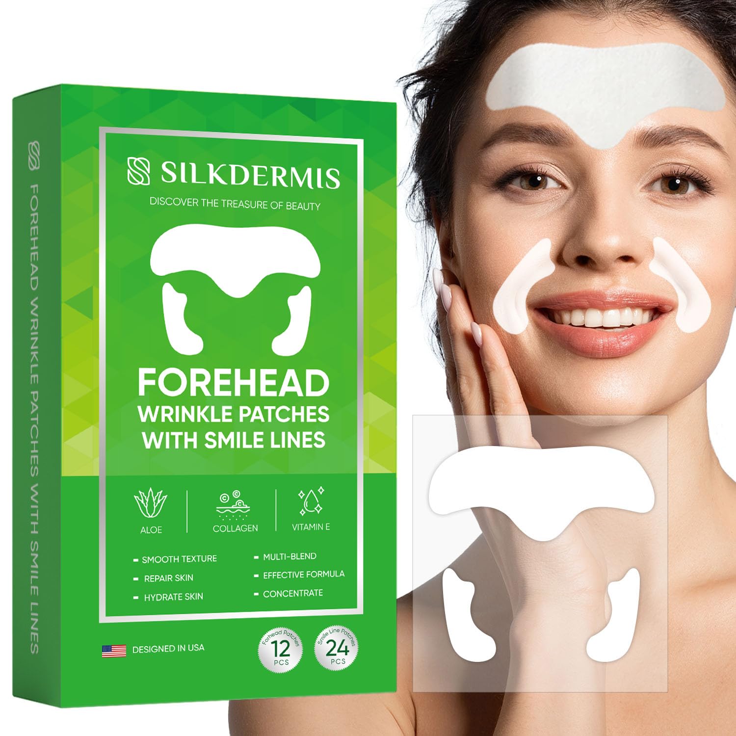 Bandes Silkdermis frontales en aloe, hydratation en profondeur et douceur nocturne.