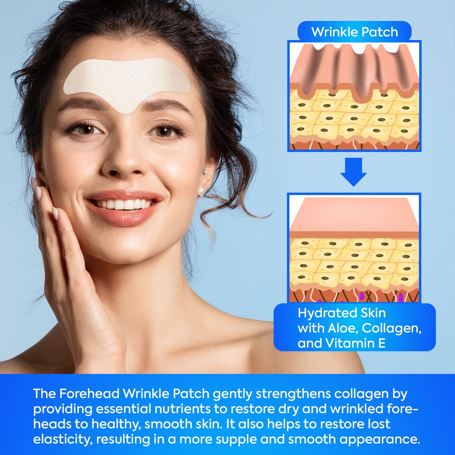 SILKDERMIS patch frontal Vitamine E: nutrition et douceur de la peau.