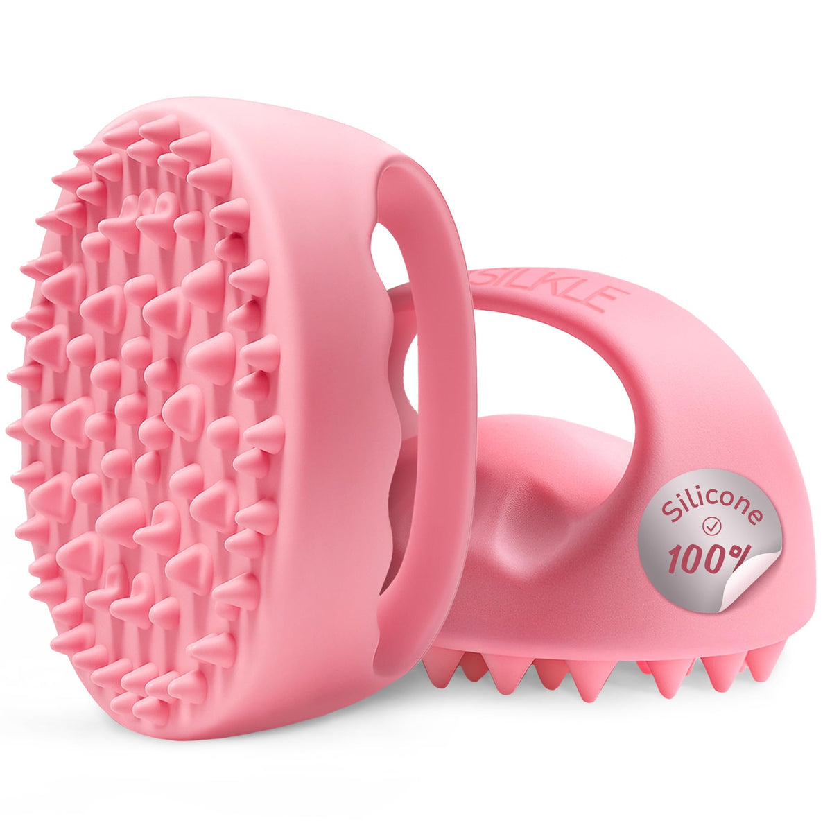 Brosse SILKLE anti-cellulite en silicone pour lisser les irrégularités des jambes.