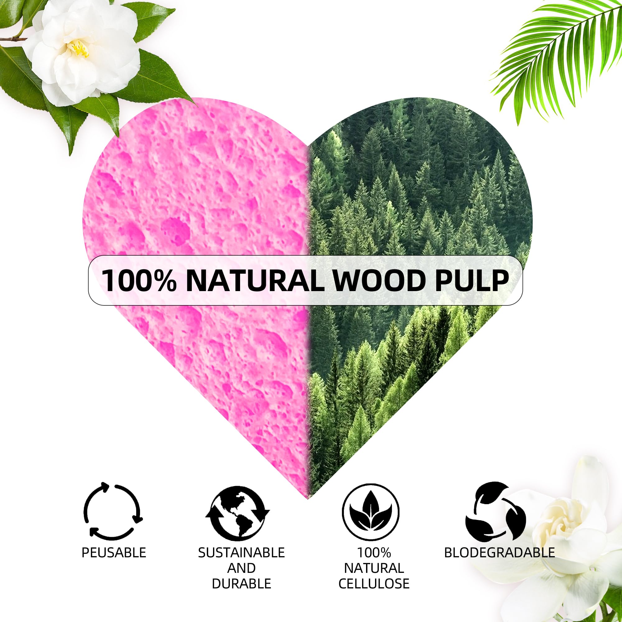 Éponge Silkyhose cellulose naturelle, absorption efficace pour la peau