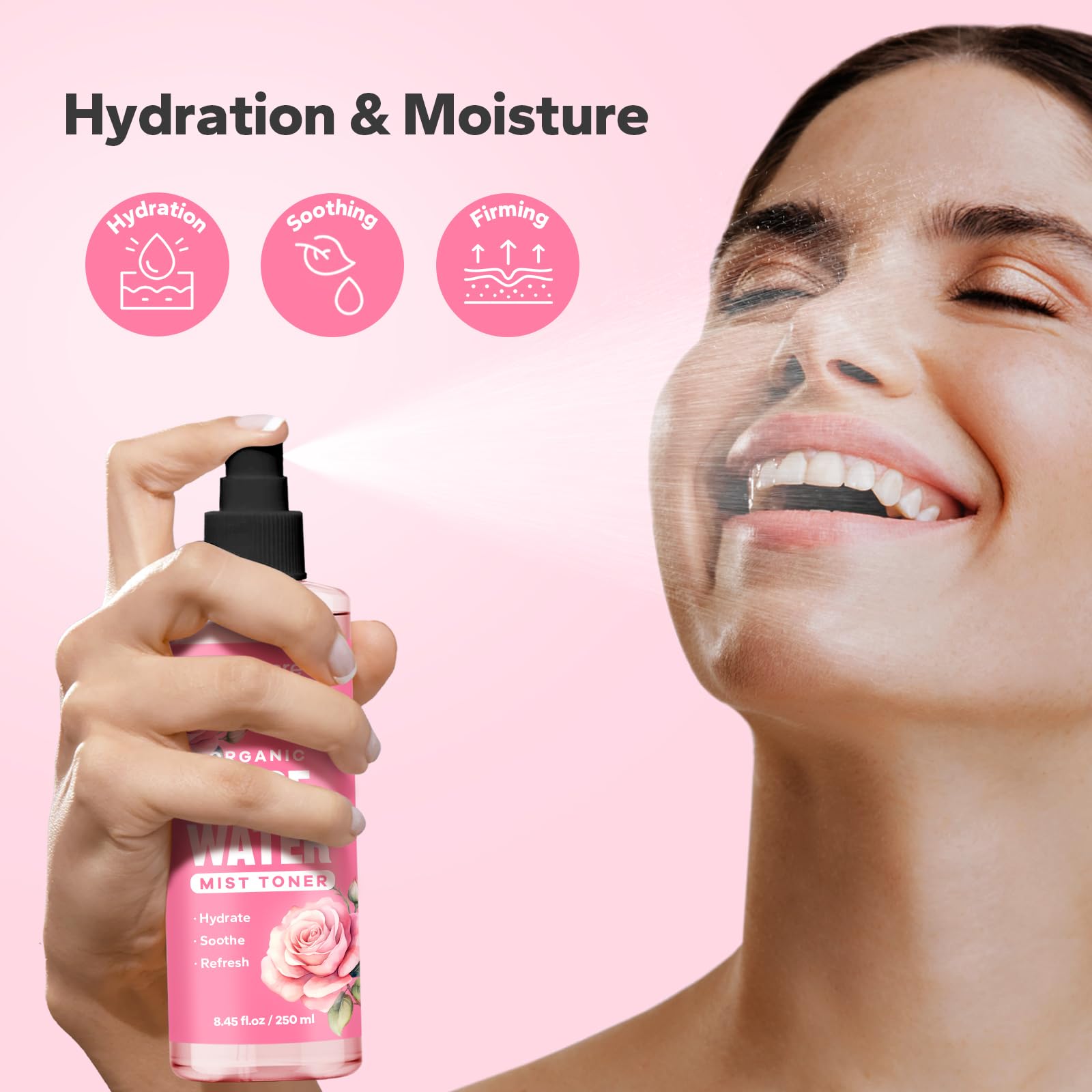 SilkySecret brume rafraîchissante rose, sensation fraîche sur la peau.