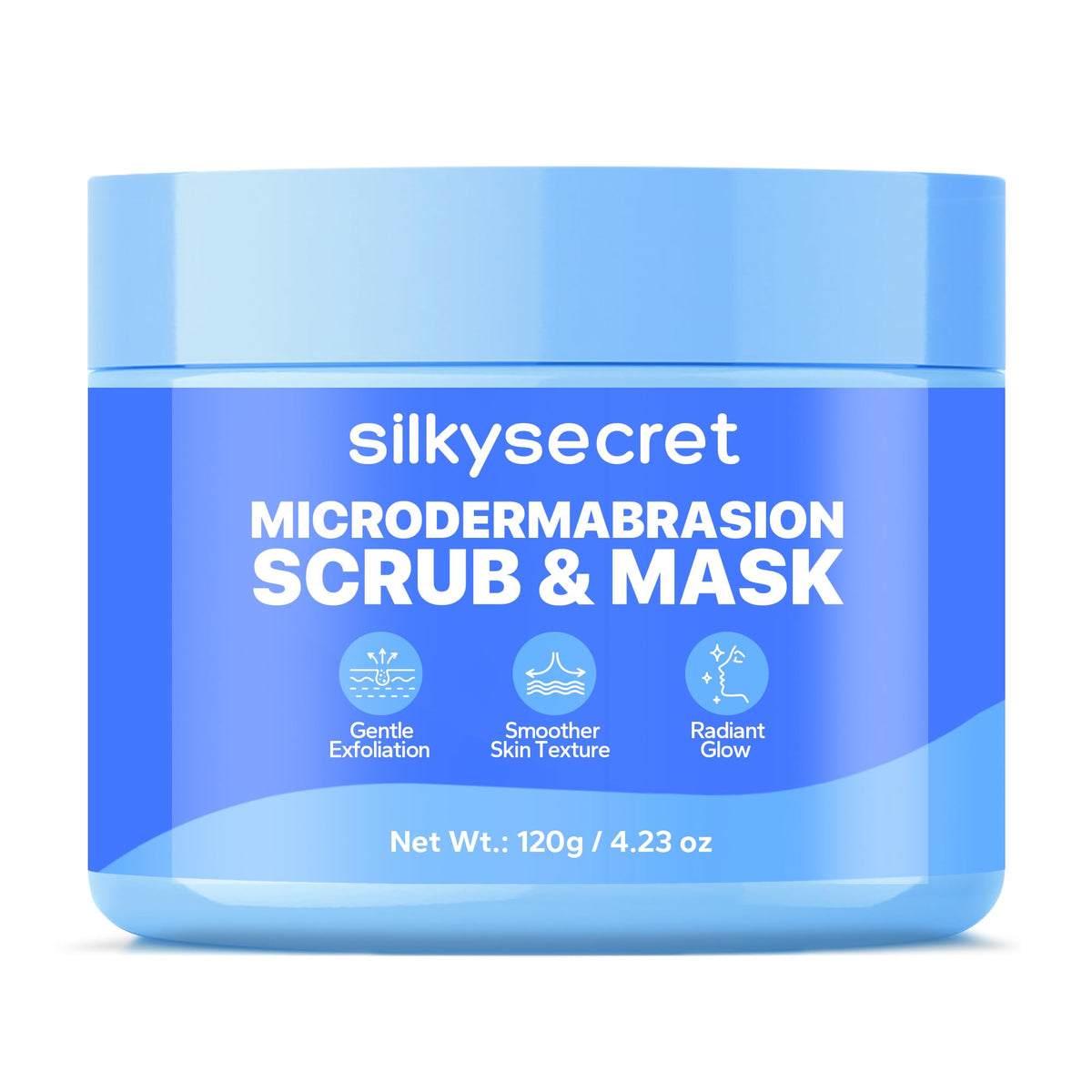 SilkySecret Exfoliant Visage, bouteille: exfoliation douce pour une peau plus fraîche.
