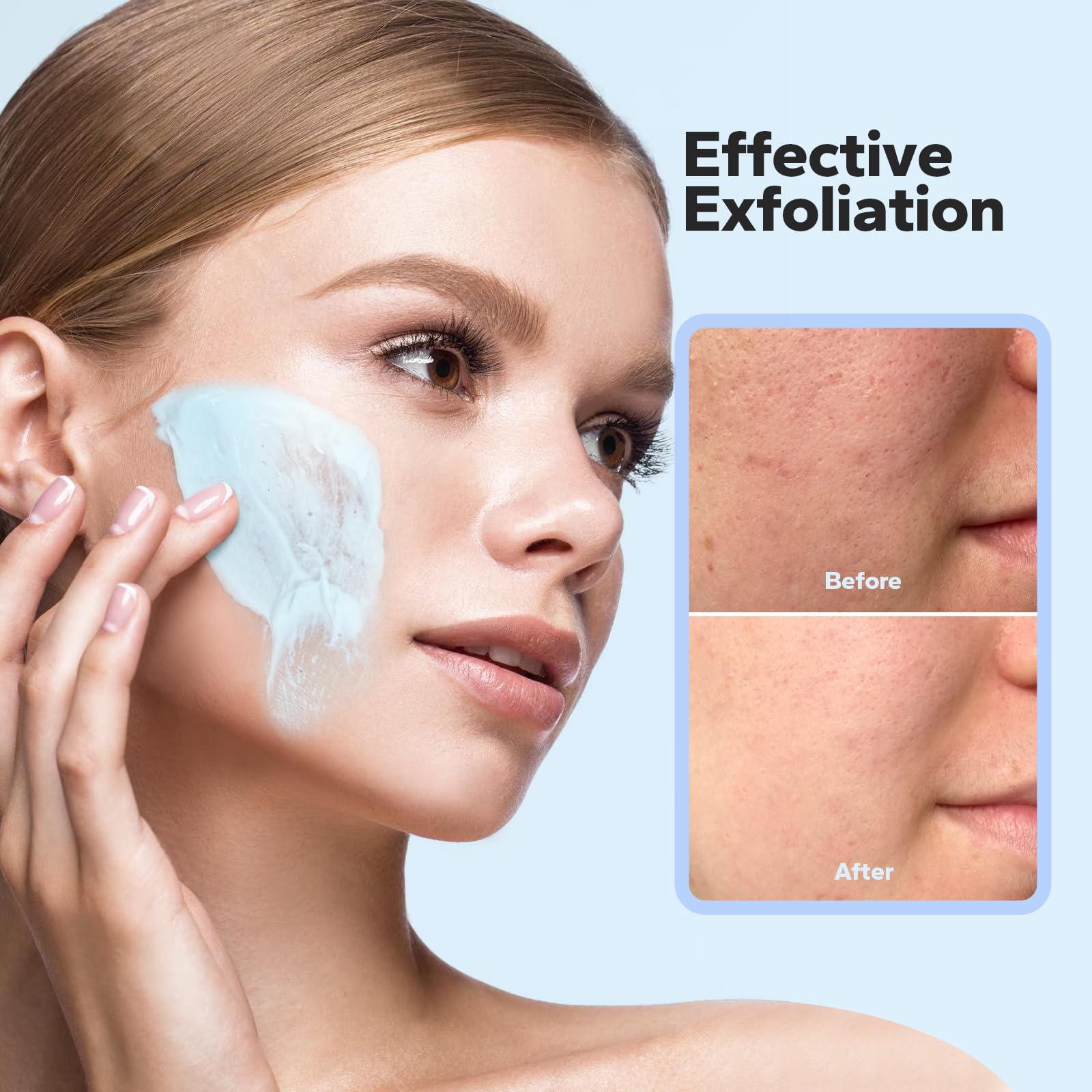 SilkySecret Exfoliant Visage, grains de ponce naturelle pour une exfoliation efficace.