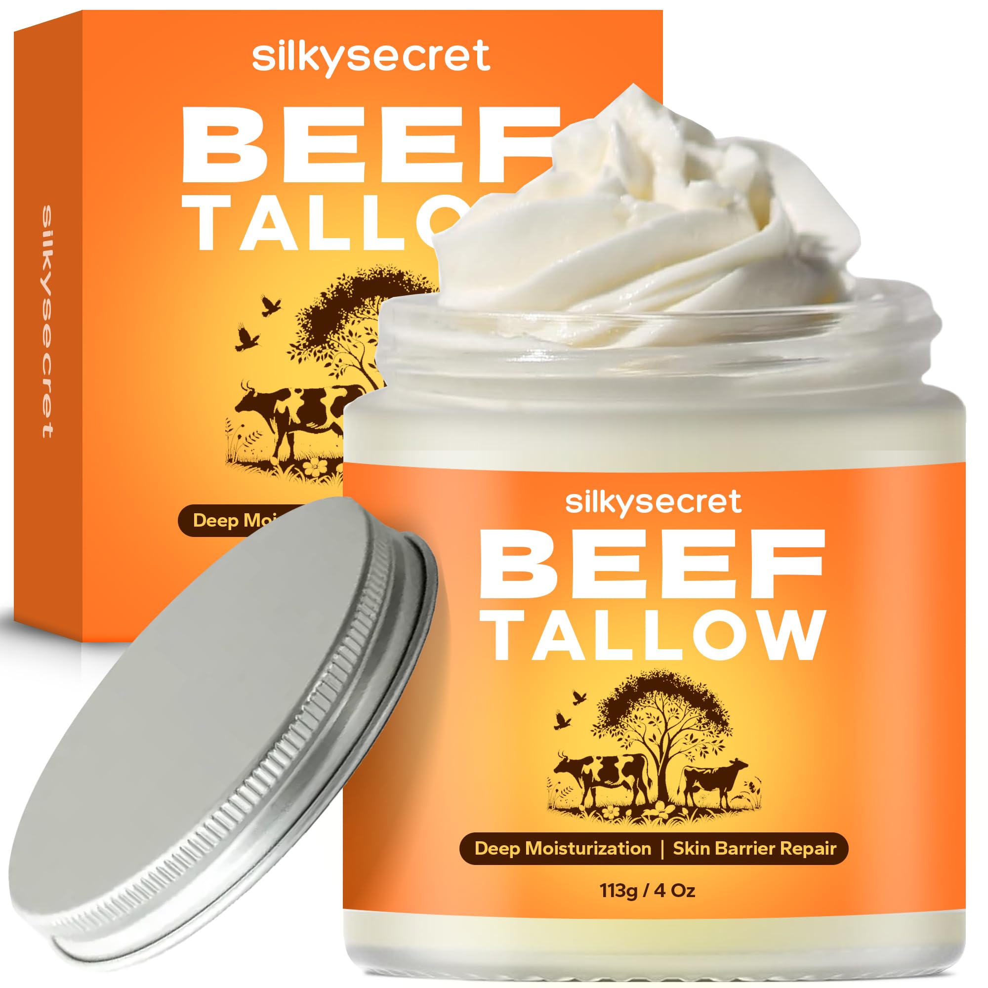SilkySecret graisse-de-boeuf-bocal: hydratation durable pour peau sèche