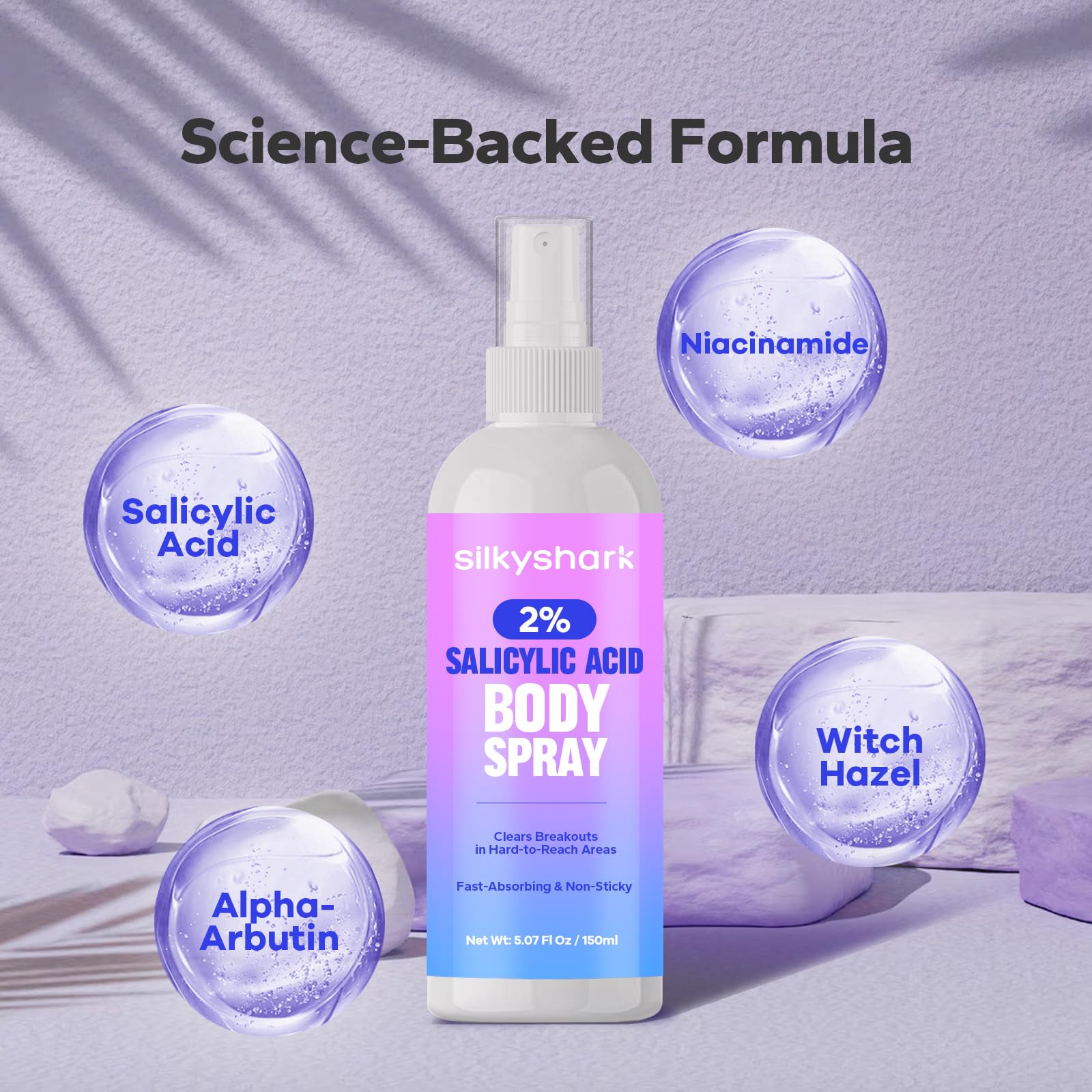 Brume SilkyShark: formule Niacinamide et hamamelis pour clarifier sans dessécher.