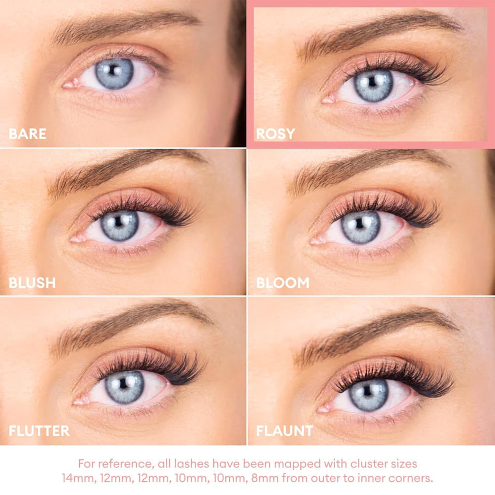Teinte brun clair des cils Silly George Pop-On pour harmoniser le regard.