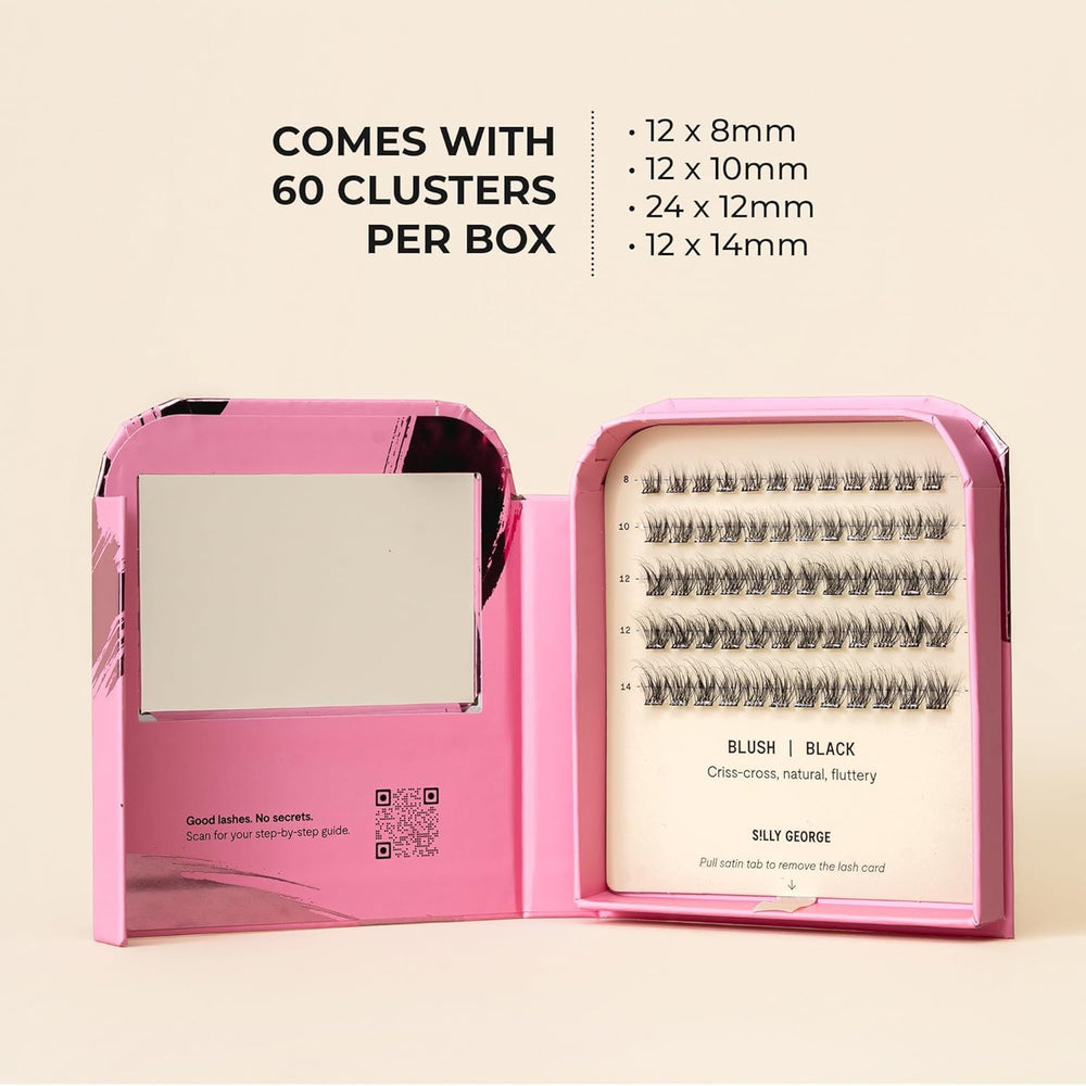 Silly George Pop-On Lashes pack 60 clusters – possibilités de looks personnalisés.