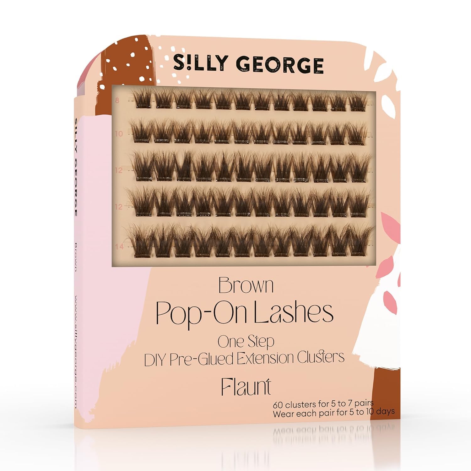 Silly George Pop-On Lashes : paquet de 60 clusters prêt à l'emploi pour un regard naturel