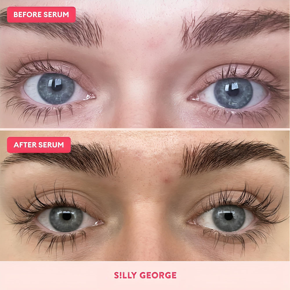 Silly George: routine beauté rapide pour cils et sourcils soignés.