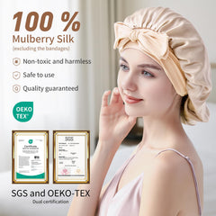 Silmana bonnet soie bandes reglables 5,5 cm assure un maintien sans pression