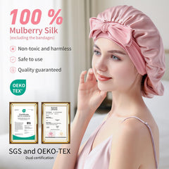 Silmana bonnet interieure-exterieure en soie, protection des cheveux toute la nuit.