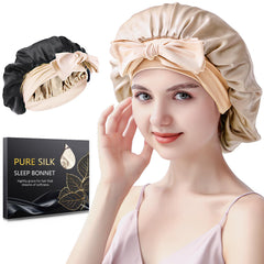 Silmana bonnet en soie 22 mommes pour la nuit, douceur et protection des cheveux