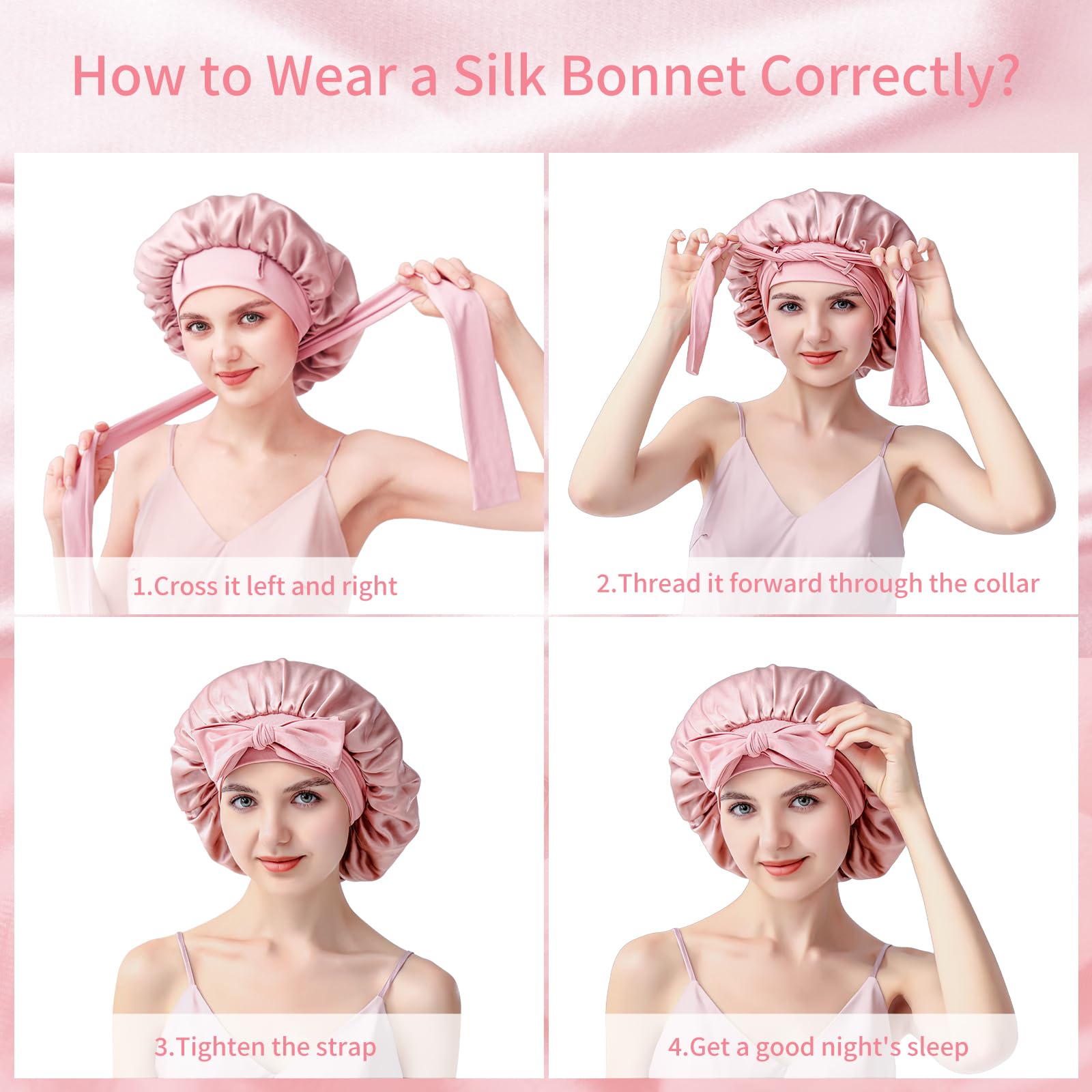 Silmana bonnet convient à tous les types de cheveux, idéal pour le sommeil.