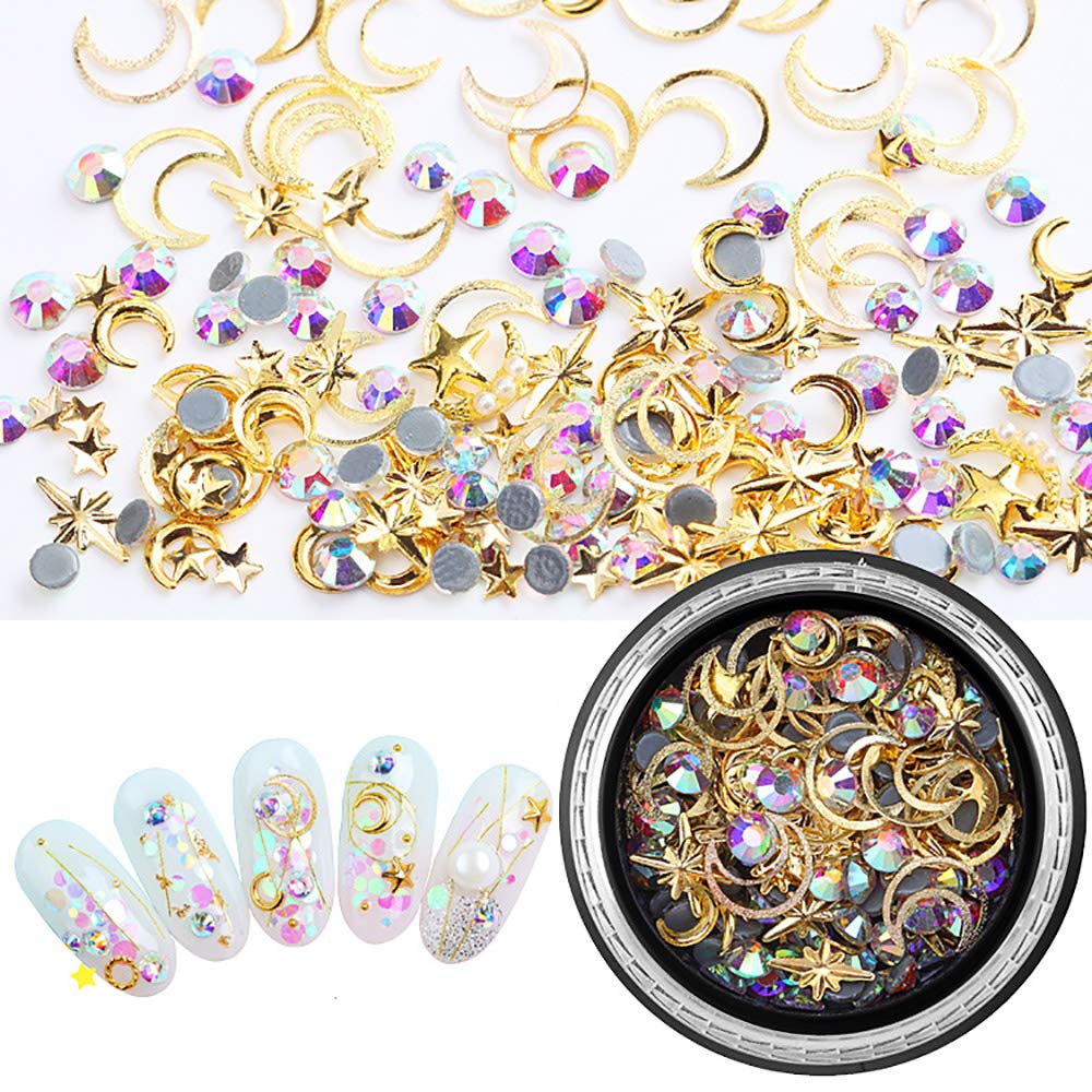 SILPECWEE metal doré, accents lumineux pour ongles.