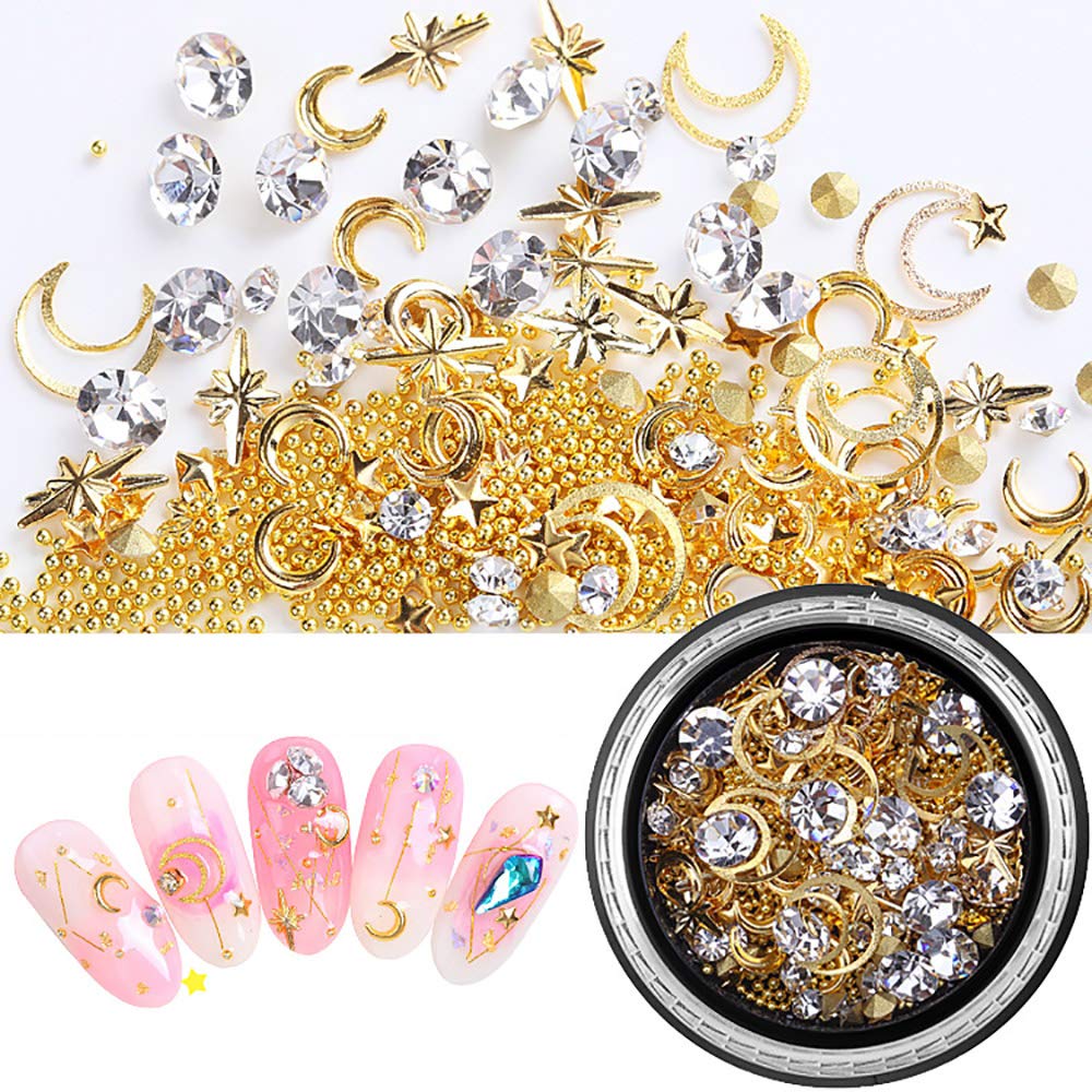 SILPECWEE strass perles cristaux 3D, effet visuel sur les ongles.