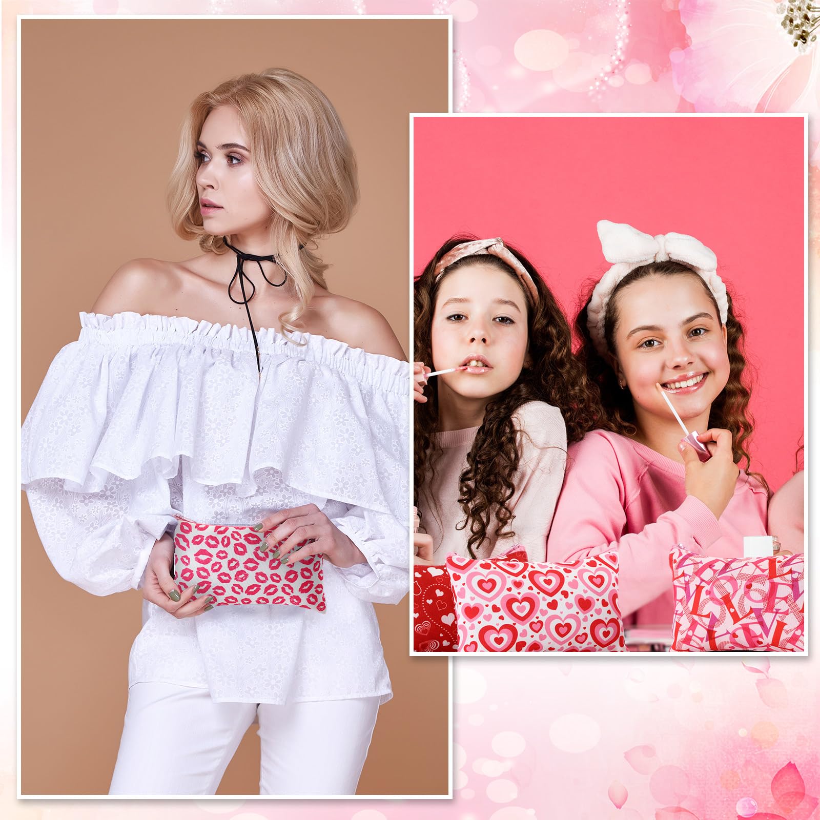 SilTriangle accessoire beauté cœur rouge, idéal comme cadeau et rangement léger.
