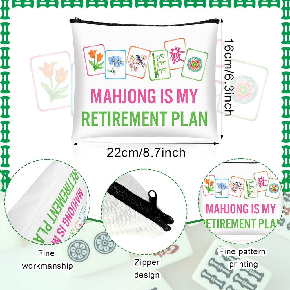 Pochette Mahjong SilTriangle à fermeture éclair fiable et légère pour vos essentiels beauté.