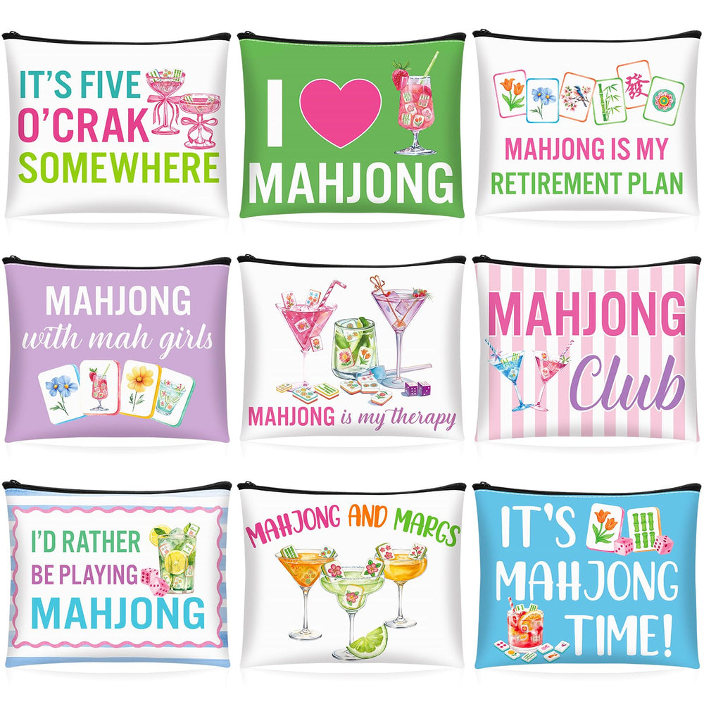 Trousse Mahjong SilTriangle multicolore, parfaite pour ranger maquillage en déplacement.