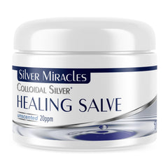 Silver Miracles Salve argent colloïdal dans un pot de 30 ml, soin cutané quotidien.