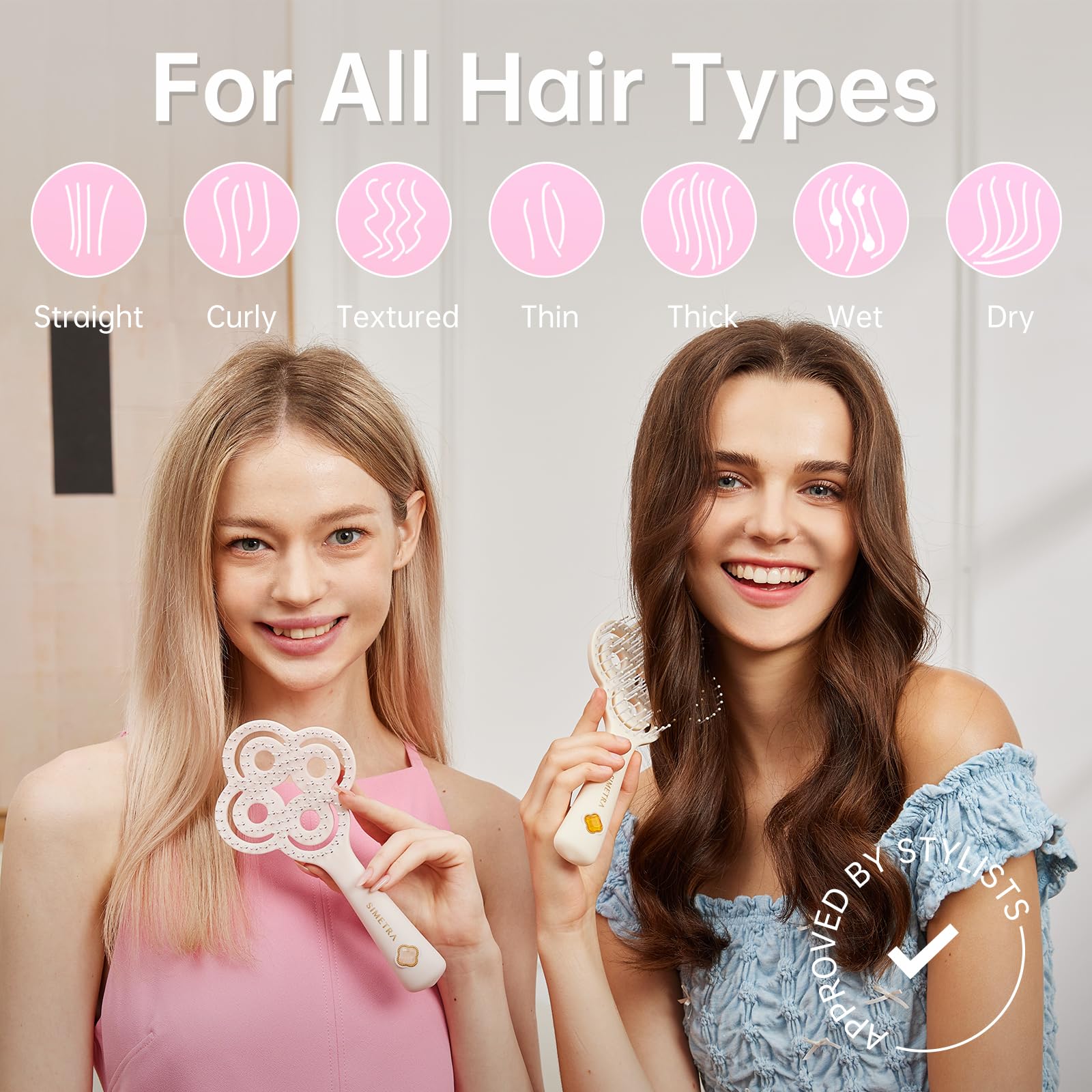 SIMETRA brosse dents nylon douces – brossage doux sans irritation, adaptée aux cuirs chevelus sensibles.