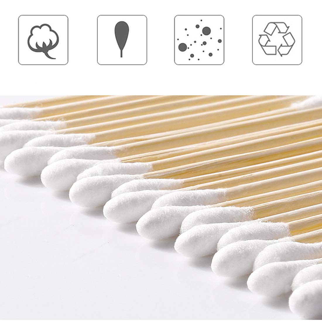 Simetufy coton-tiges pour oreilles en bois, sûrs et confortables