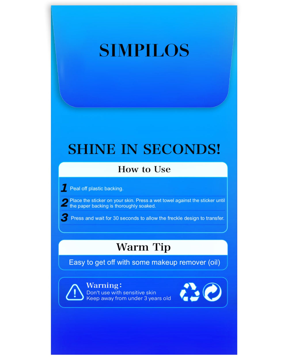 Simpilos look soirée patchs paillettes bleues pour un éclat durable.