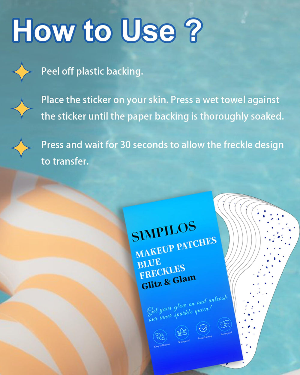 Simpilos style festival paillettes bleues pour un look lumineux.