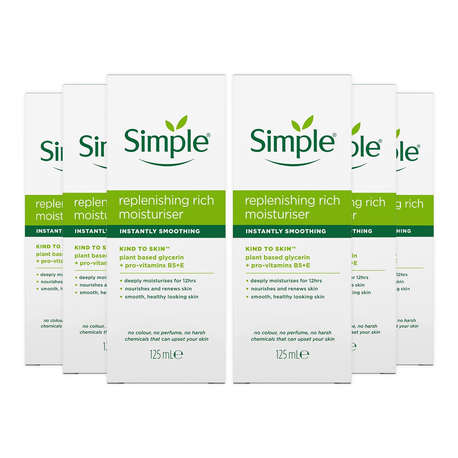Simple crème hydratante riche pour visage dans un pot 125 ml, hydratation durable.