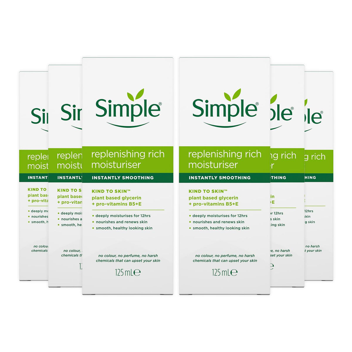 Simple crème hydratante riche pour visage dans un pot 125 ml, hydratation durable.