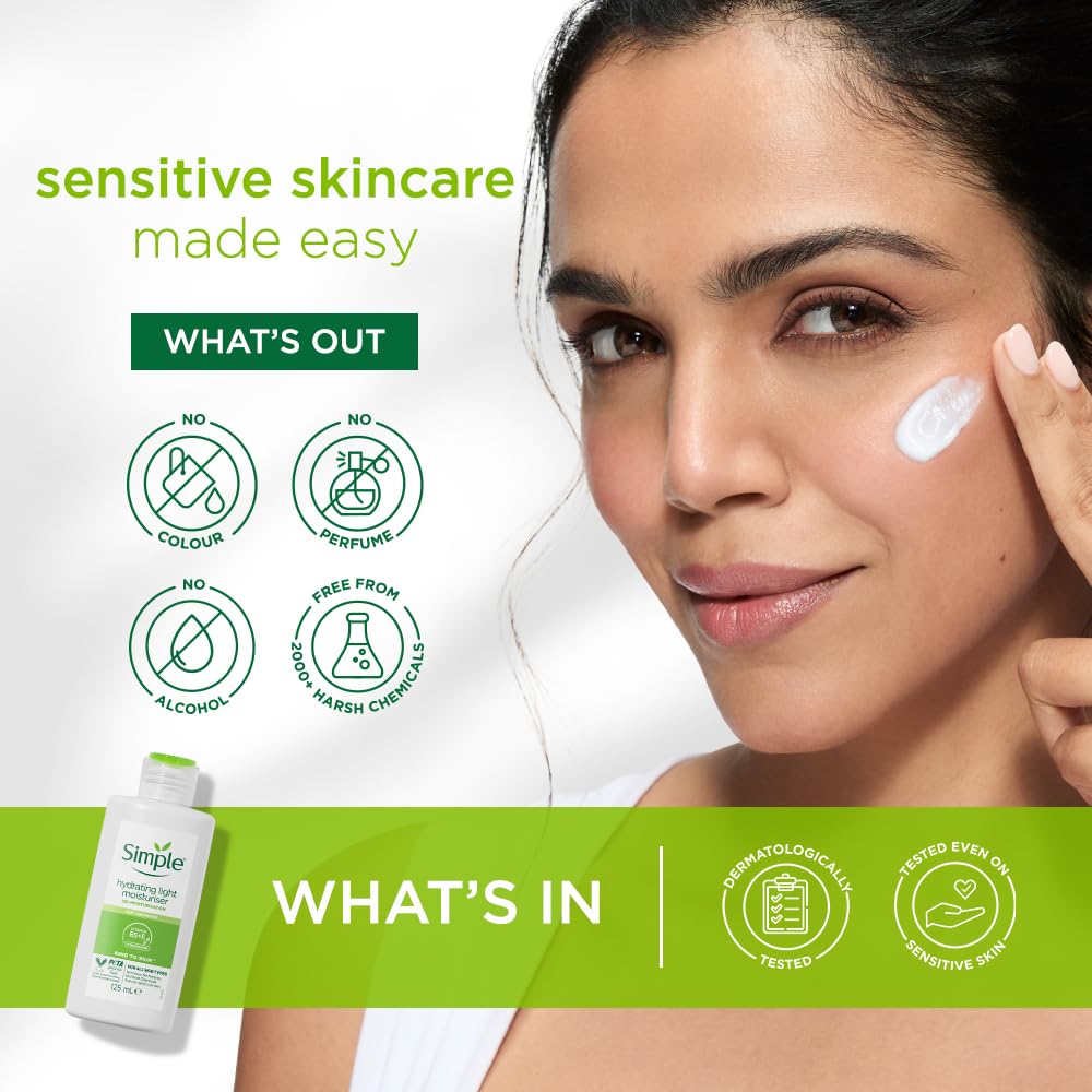 Simple Hydratant Léger: sans colorants ni parfum artificiel